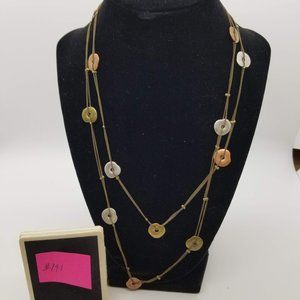 Vintage VCLM Metal Disc Necklace